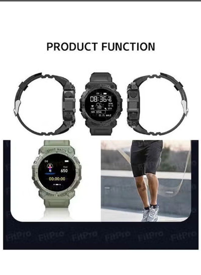 نيوترل ساعة رياضية ذكية، تدعم لغات متعددة، تتميز بمراقبة معدل ضربات القلب، وتتبع النوم، ومراقبة الأكسجين في الدم، وتتبع الصحة، وتتبع الجري، وعداد خطوات مقاوم للماء، متوافقة مع أنظمة iOS و Android، للجنسين (خضراء) - Image 2